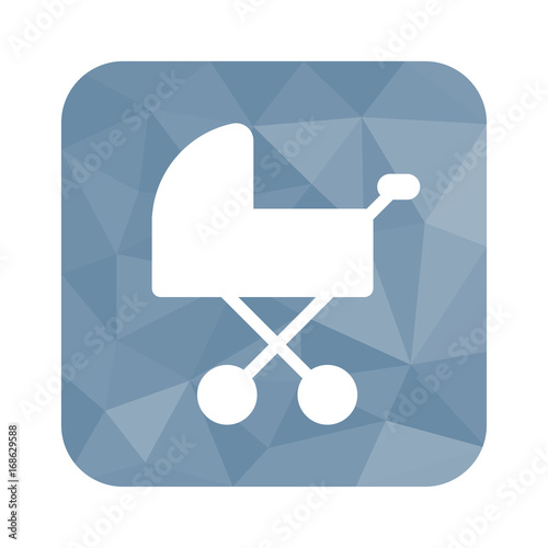 Low Poly Button - Kinderwagen mit gekreuzten Achsen