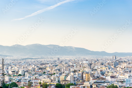 city view of old buildings in Athens, Greece