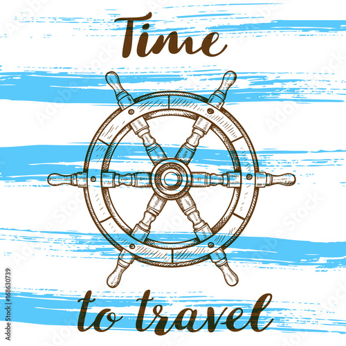 Travel background with handwheel