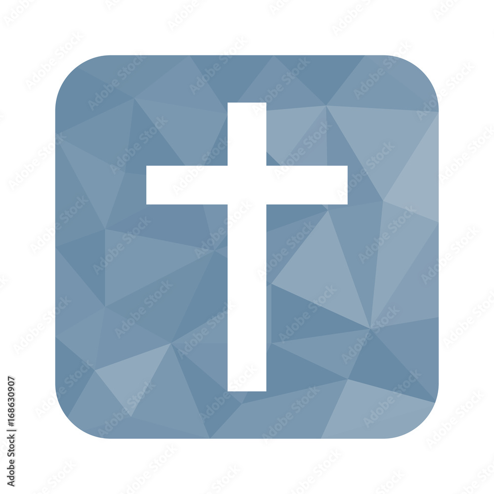 Obraz premium Low Poly Button - simples Kreuz