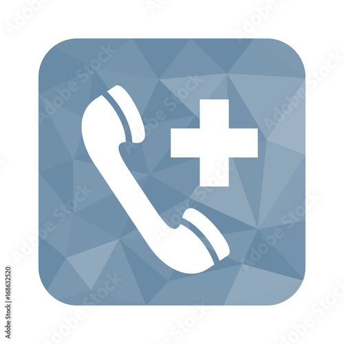 Low Poly Button - Notfalltelefon-Symbol