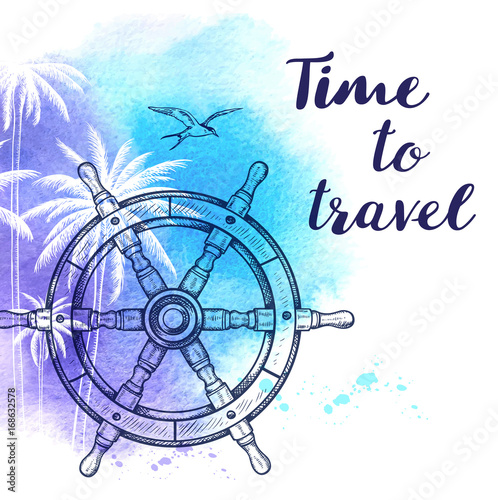 Watercolor travel background