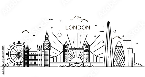 Obraz na plátně Linear banner of London city.