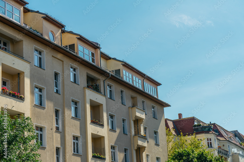typical buildings at berlin with penthouse flats