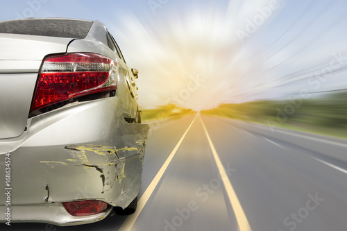 Rear bumper  cracked by accident.