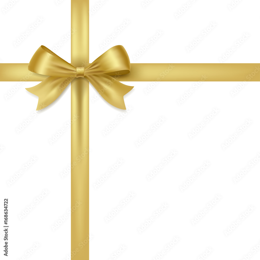 golden tied bow and ribbons vector illustration on white. decorative design element for celebration greeting and invitation cards golden tied bow and ribbons vector illustration on white. decorative design element for celebration greeting and invitation cards