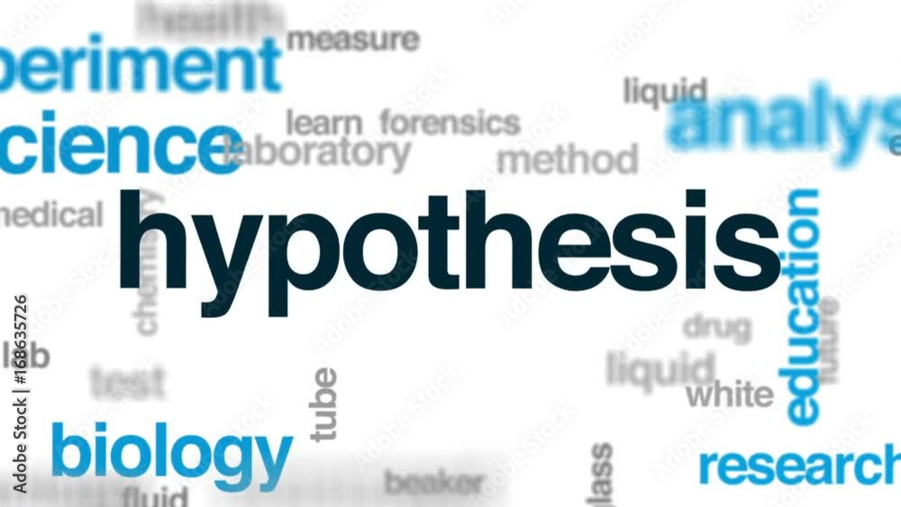 Hypothesis animated word cloud, text design animation. Hypothesis animated word cloud, text design animation.