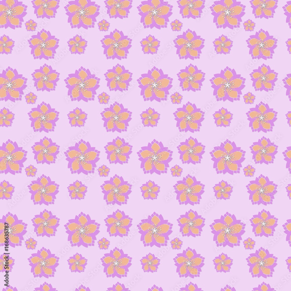 Seamless geometric pattern abstract with floral design.