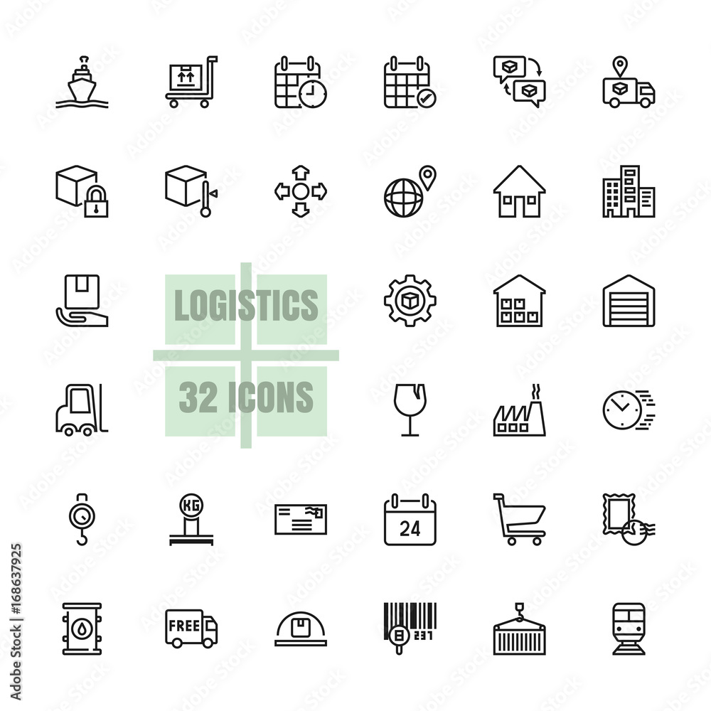 Logistics Supply chain vector illustration thin line 48x48 Pixel Perfect 32 icon set for business, customer, transport, logistics, distribution, finance, information, shipment, parcel. Editable Stroke Logistics Supply chain vector illustration thin line 48x48 Pixel Perfect 32 icon set for business, customer, transport, logistics, distribution, finance, information, shipment, parcel. Editable Stroke