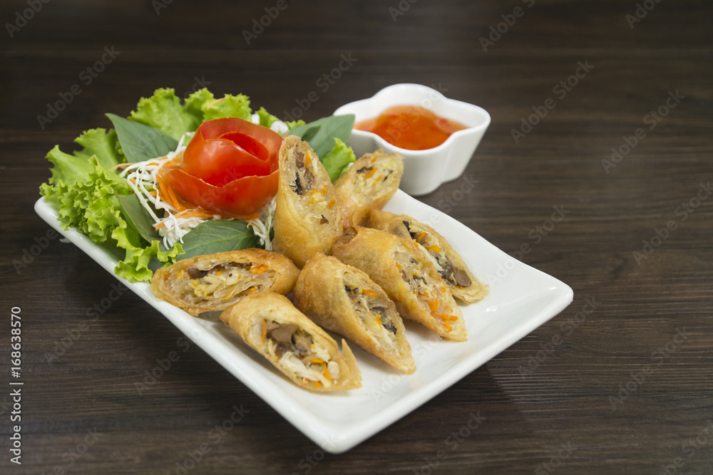 Spring rolls. Spring rolls.
