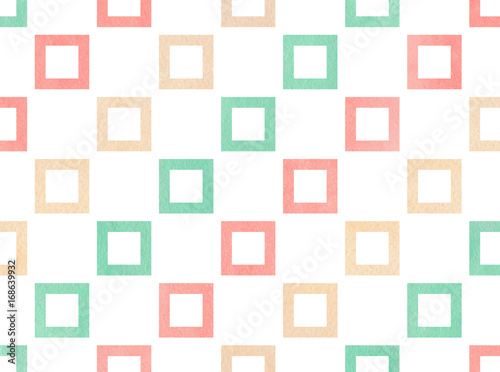 Watercolor square pattern.