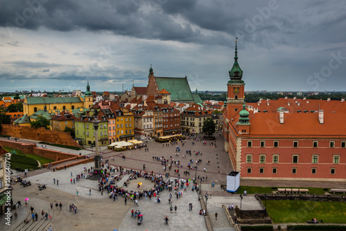 Castle square on the old town Warsaw, Poland