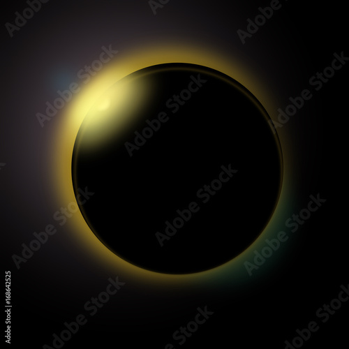 Sun eclipse solar realistic eclipse  on background 

