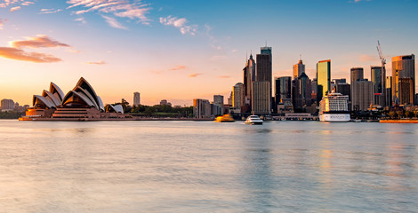 Acrylglasbilder Sydney Sydney Skyline im Morgenrot  © cn0ra