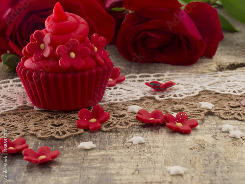 tasteful cupcakes, beautiful decorated photo