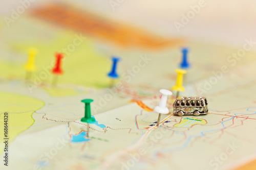 Wallpaper Mural Roadmap with tiny bus - travel concept Torontodigital.ca