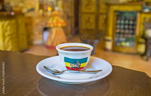 The finjal cup of Ethiopian coffee photo