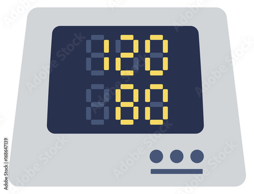 Medical digital tonometervector flat design illustration isolated on white background. 