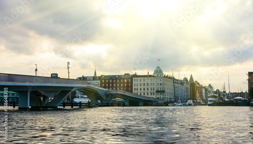 Wallpaper Mural Copenhagen cityscape, Denmark. Old and modern architecture on a canal bank, panoramic view of European city Torontodigital.ca