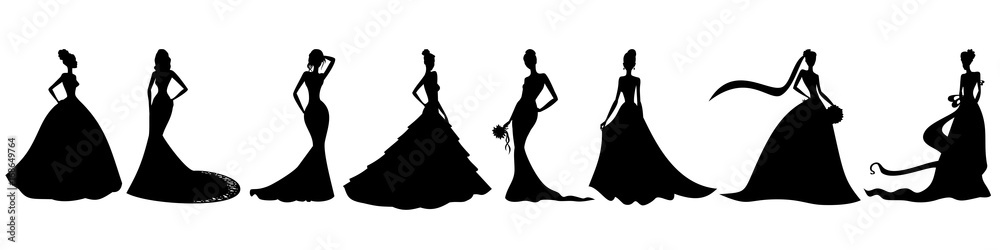 Silhouettes of brides Silhouettes of brides