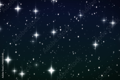 Stars in the sky. Beautiful night with twinkling flares. © flashmovie