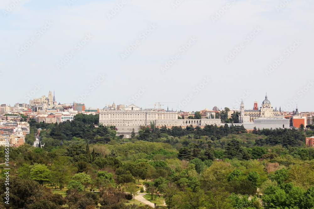 View to the historical center of Madrid from Casa de Campa 