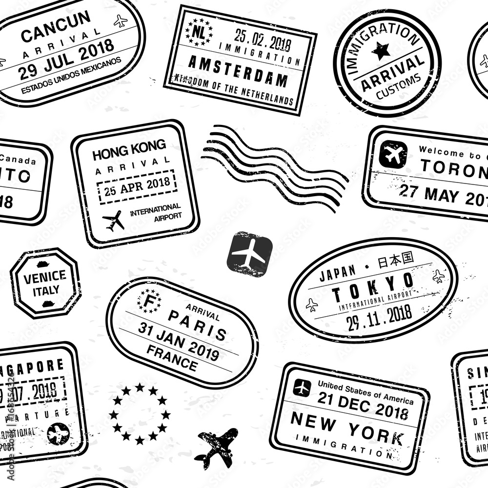 Obraz premium Travel stamps