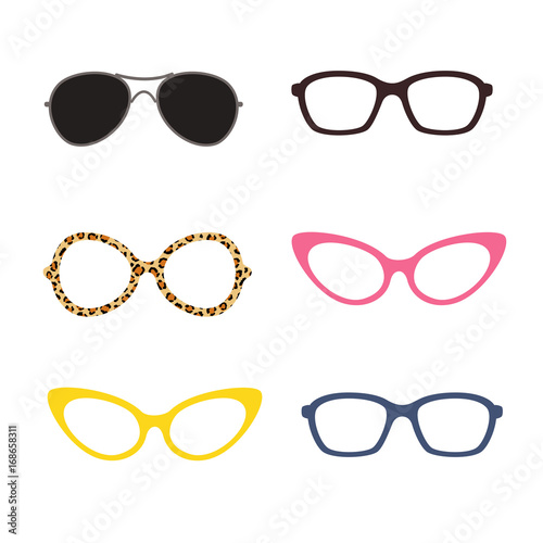 glasses in different colors and forms