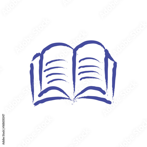 Open book vector sketch icon isolated on background. Hand drawn Open book icon. Open book sketch icon for website or app.