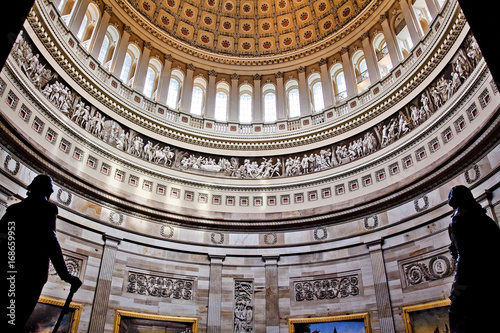 Stampa su tela US Capitol Dome Rotunda Statues DC
