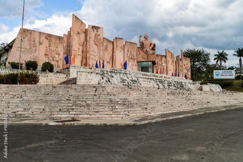 LAS TUNAS, CUBA - JAN 27, 2016: Monument of Vicente Garcia Gonzales at Plaza de la Revolucion (Square of the Revolution) in Las Tunas. photo