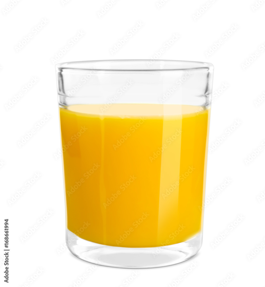 Glass of fresh orange juice on white background Glass of fresh orange juice on white background