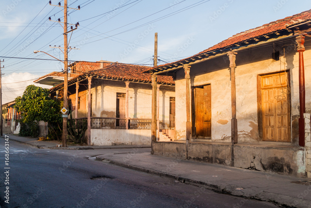 View of the street in Tivoli neighborhood of Santiago de Cuba, Cuba
