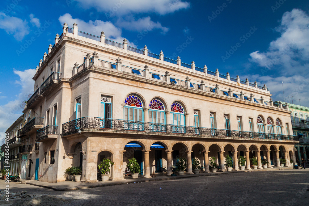 HAVANA, CUBA - FEB 20, 2016: Palacio de los Capitanes Generales on Plaza de Armas square in Havana Vieja. It is the former official residence of the governors (Captains General) of Havana, Cuba.
