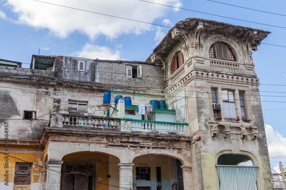 Dilipidated building  in Vedado neighborhood of Havana.