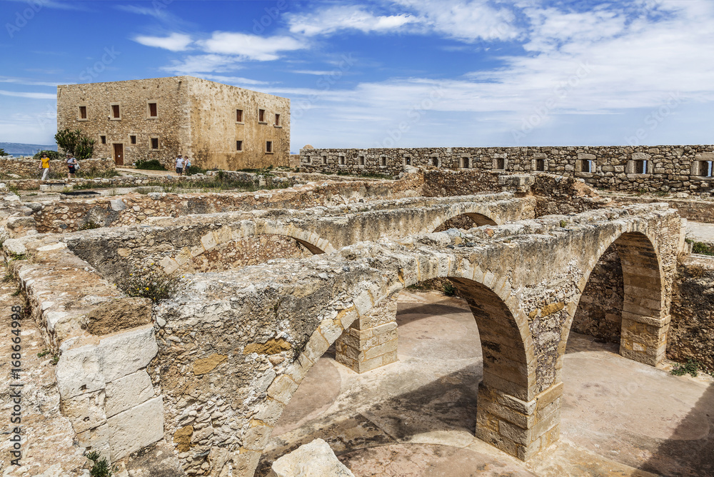 Ruins of the Venetian castle Fortezza in Rethymno, Crete, Greece