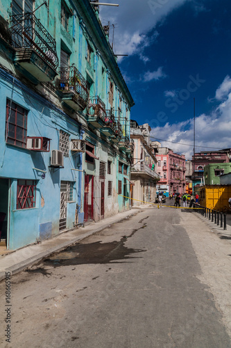 HAVANA, CUBA - FEB 23, 2016: Street in Old Havana, Cuba
