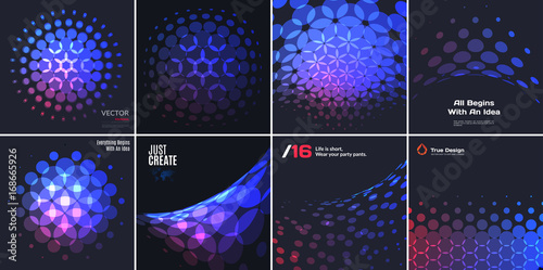 Abstract red blue vector design round elements for graphic layout