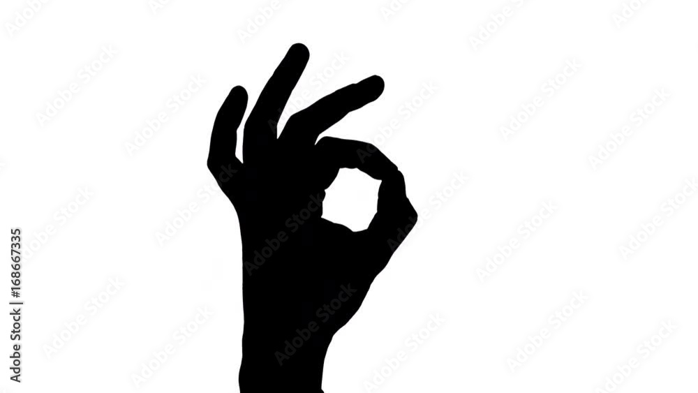 Male hand OK gesture silhouette Isolated black silhouette of a male hand making an OK/okay gesture as a sign of approval/agreement against white background Male hand OK gesture silhouette Isolated black silhouette of a male hand making an OK/okay gesture as a sign of approval/agreement against white background