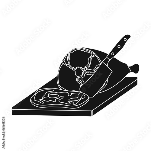 meat single icon in blakck style.Meat vector symbol stock illustration web. photo