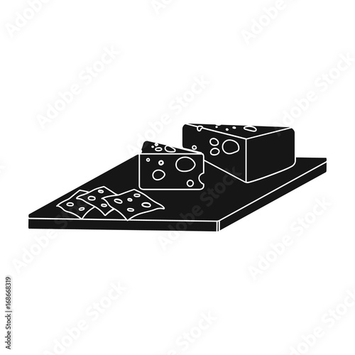 Cheese, single icon in blakck style.Cheese vector symbol stock illustration web.