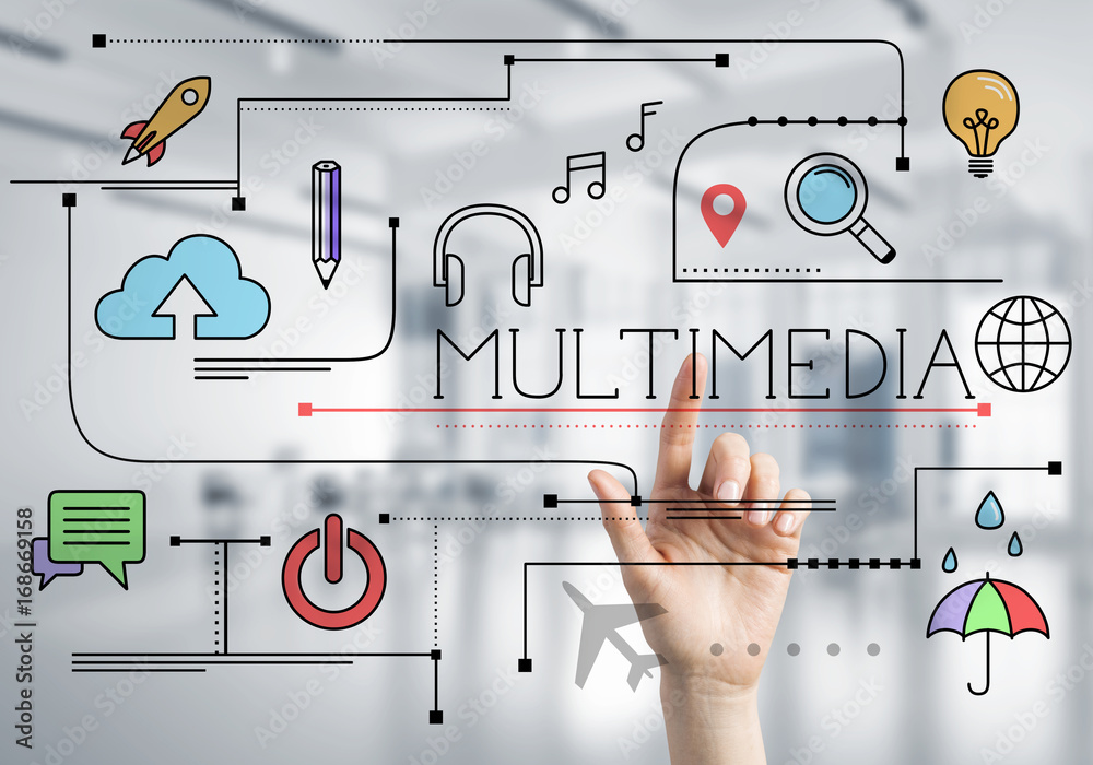 Concept of electronic business and internet education and modern office at background