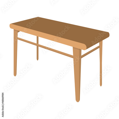 Wooden, dining table. Furniture and interior single icon in cartoon style Isometric vector symbol stock illustration web.