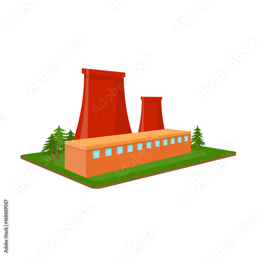 Metallurgical plant. Factory and industry single icon in cartoon style isometric vector symbol stock illustration web.