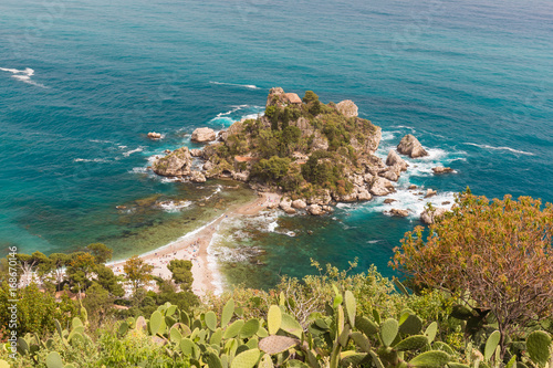 Beautiful island of Isola Bella, Taormina, Sicily island, Italy