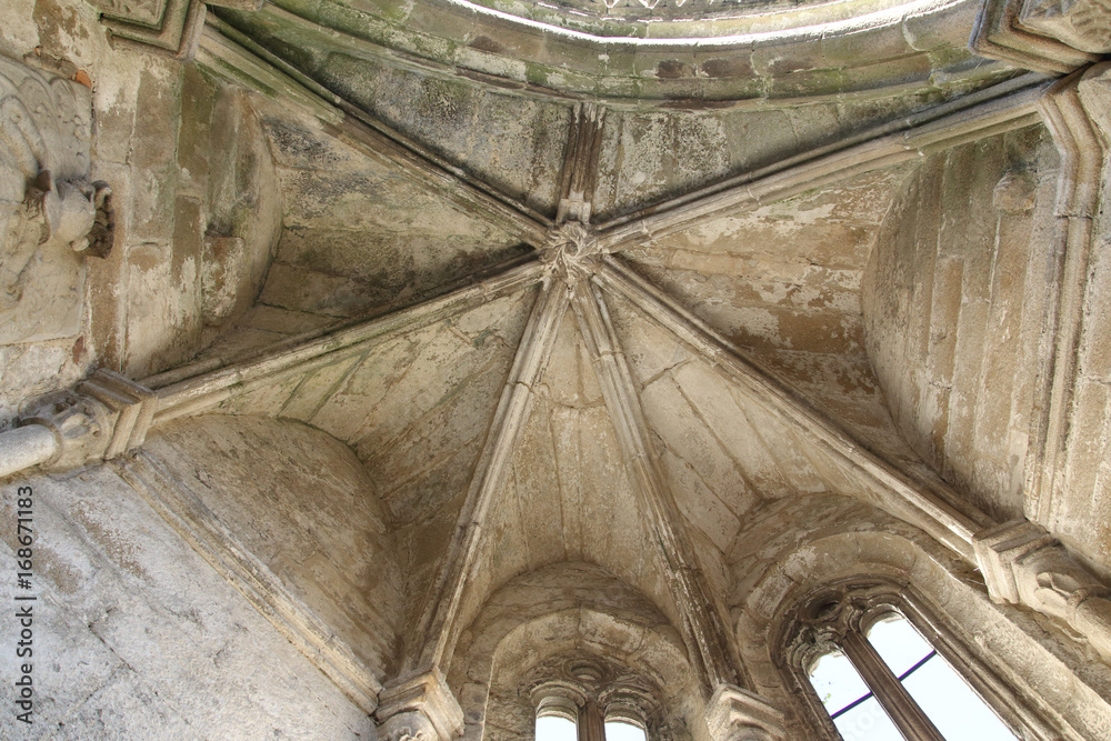 dome of the ruins of the Santo Domingo´s convent in Pontevedra, Galicia Spain