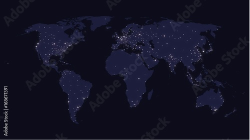 Earth's city lights map