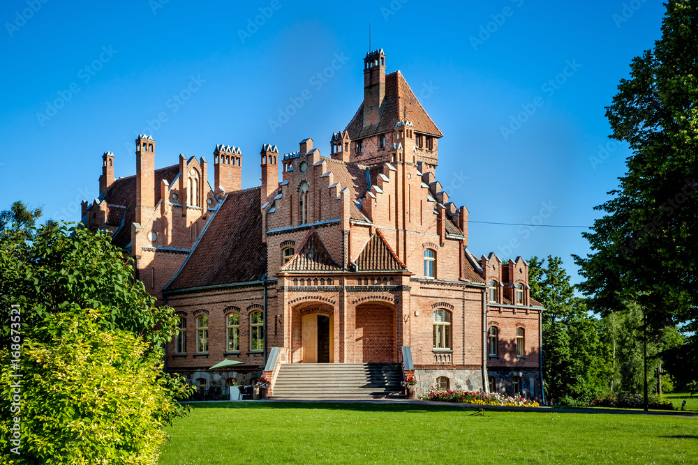Fototapeta premium Old Jaunmoku castle in Latvia country