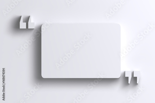 Canvas Print 3D empty quotation marks frame on white wall