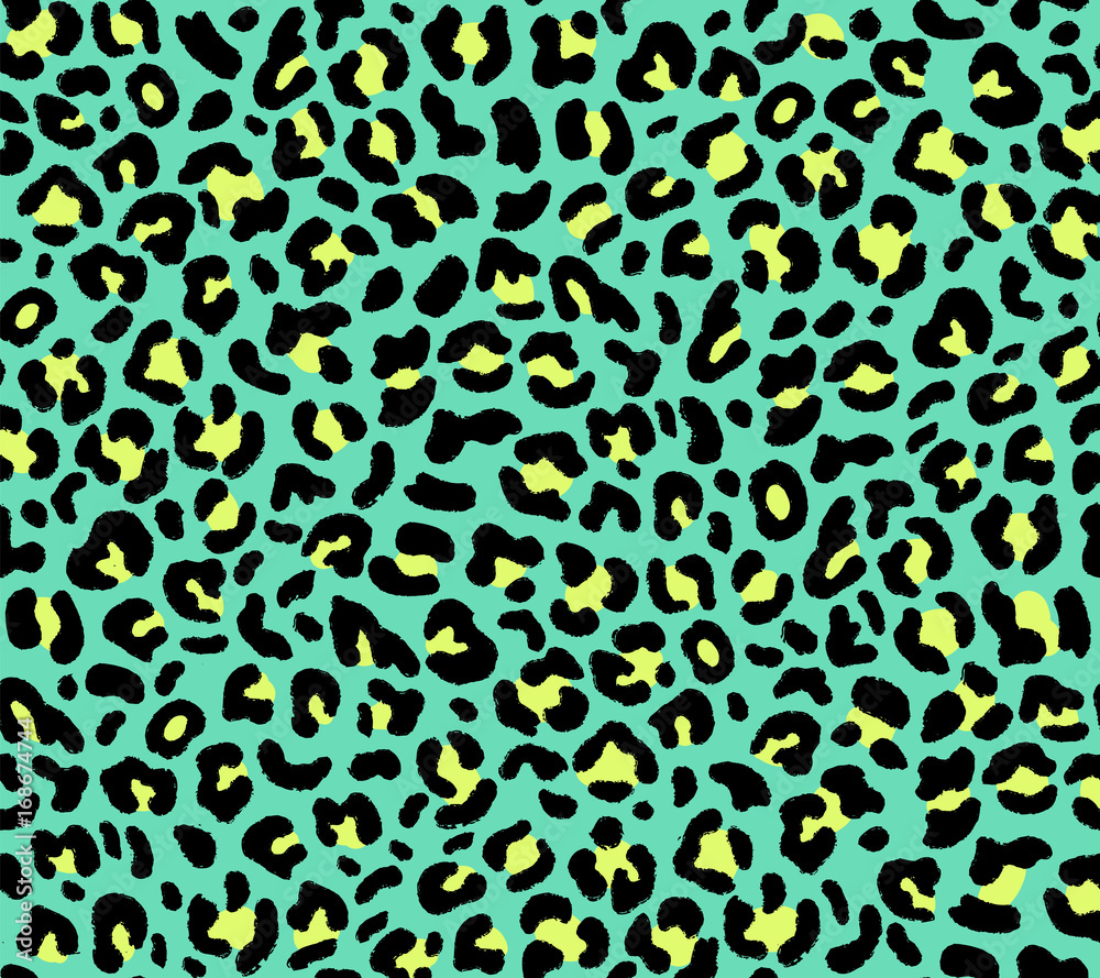 Foto auf Acrylglas mit Nahtloses grünes Leopardenmuster #168674744